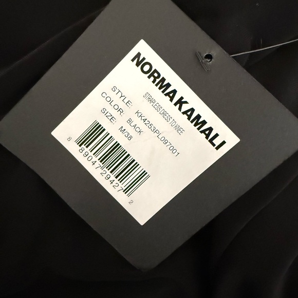Norma Kamali CBK Black Strapless Fitted Sheath Dress Stretch Jersey Size Medium - Picture 8 of 11